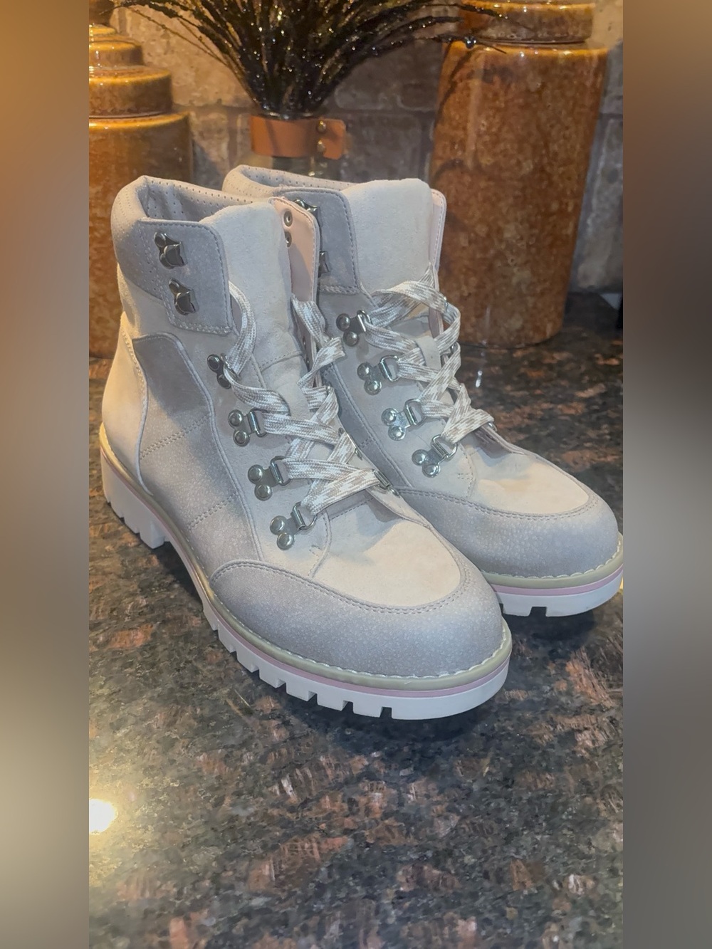 Crown Vintage CV-Targum Gray Lace Up Hiking Boots Size 8.5 M